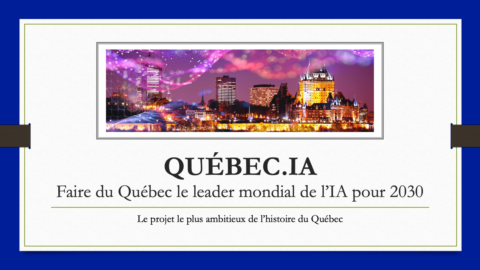 BIENVENUE CHEZ QUÉBEC.IA (entreprise établie en 2003) : Premier conglomérat de l'intelligence artificielle au Québec BIENVENUE CHEZ QUÉBEC.IA : Moteur économique du Québec en intelligence artificielle